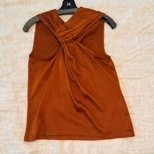 Yigal Azrouel Rust Twist-Back Tank Top
